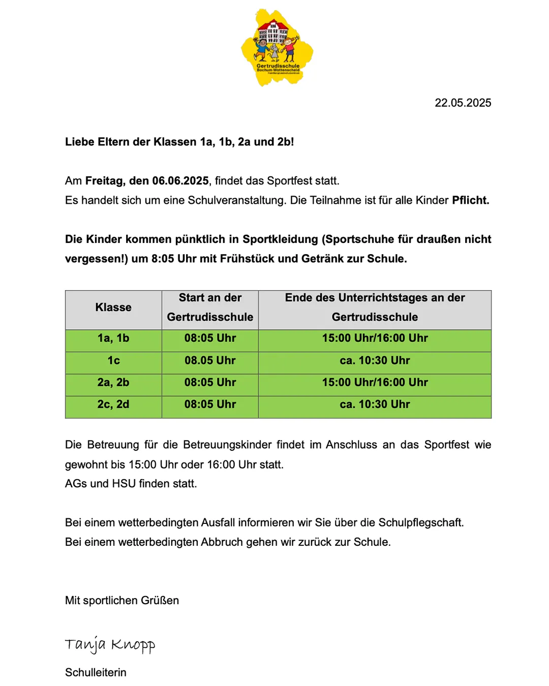 Elterninfo zum Sportfest der 3. und 4. Klassen, Bilddatei mit hinterlegter pdf-Datei öffnet sich bei Aufruf in neuem Fenster