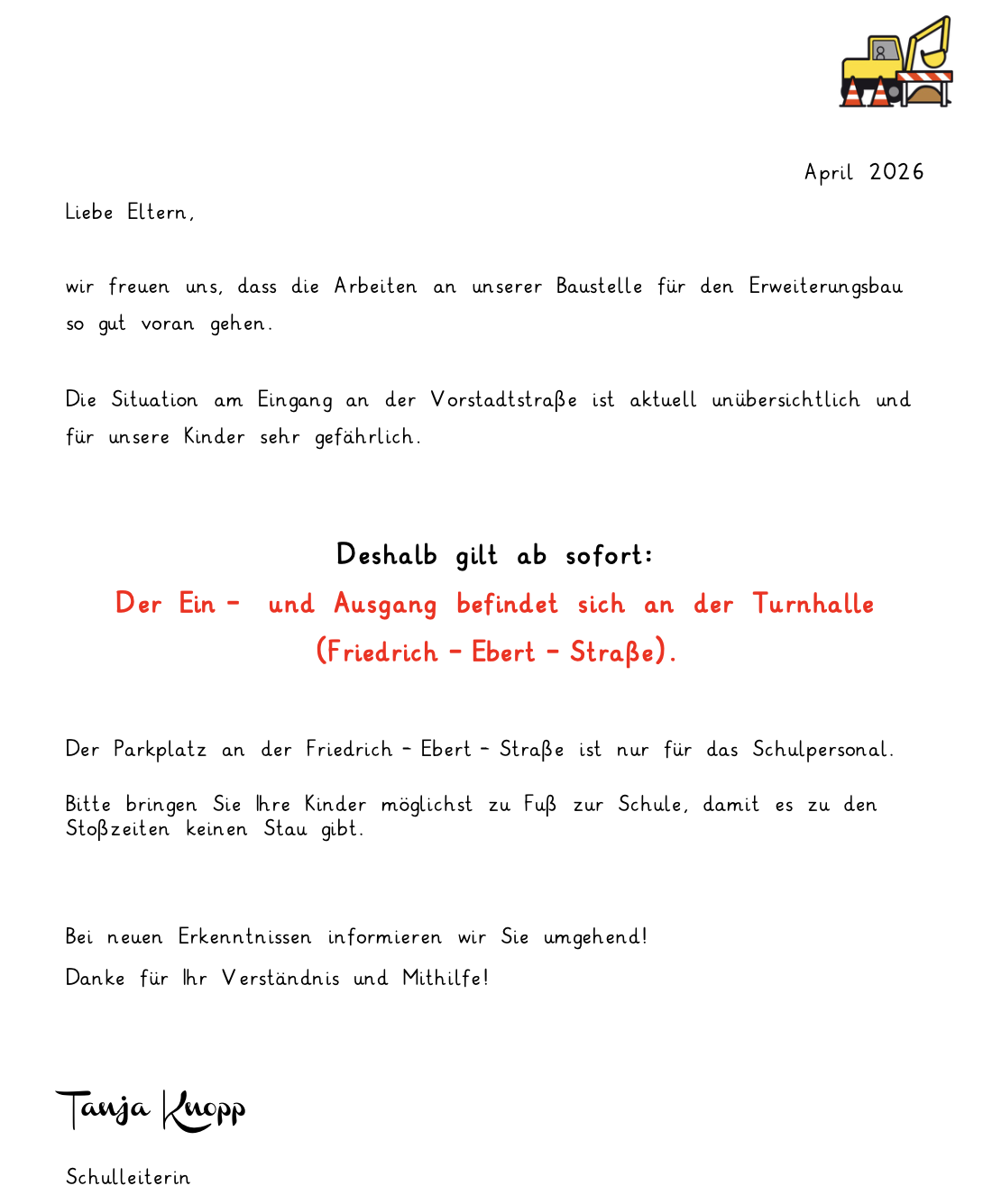 Elternbrief Zugang zum Schulhof; PDF-Datei (164 KB) öffnent in separatem Fenster