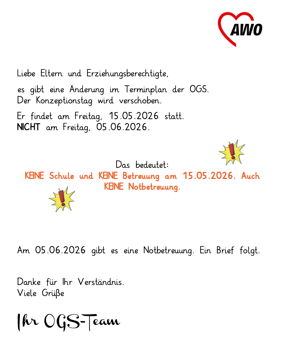 Elternbrief Verlegung des Konzeptionstages; PDF-Datei (164 KB) öffnent in separatem Fenster