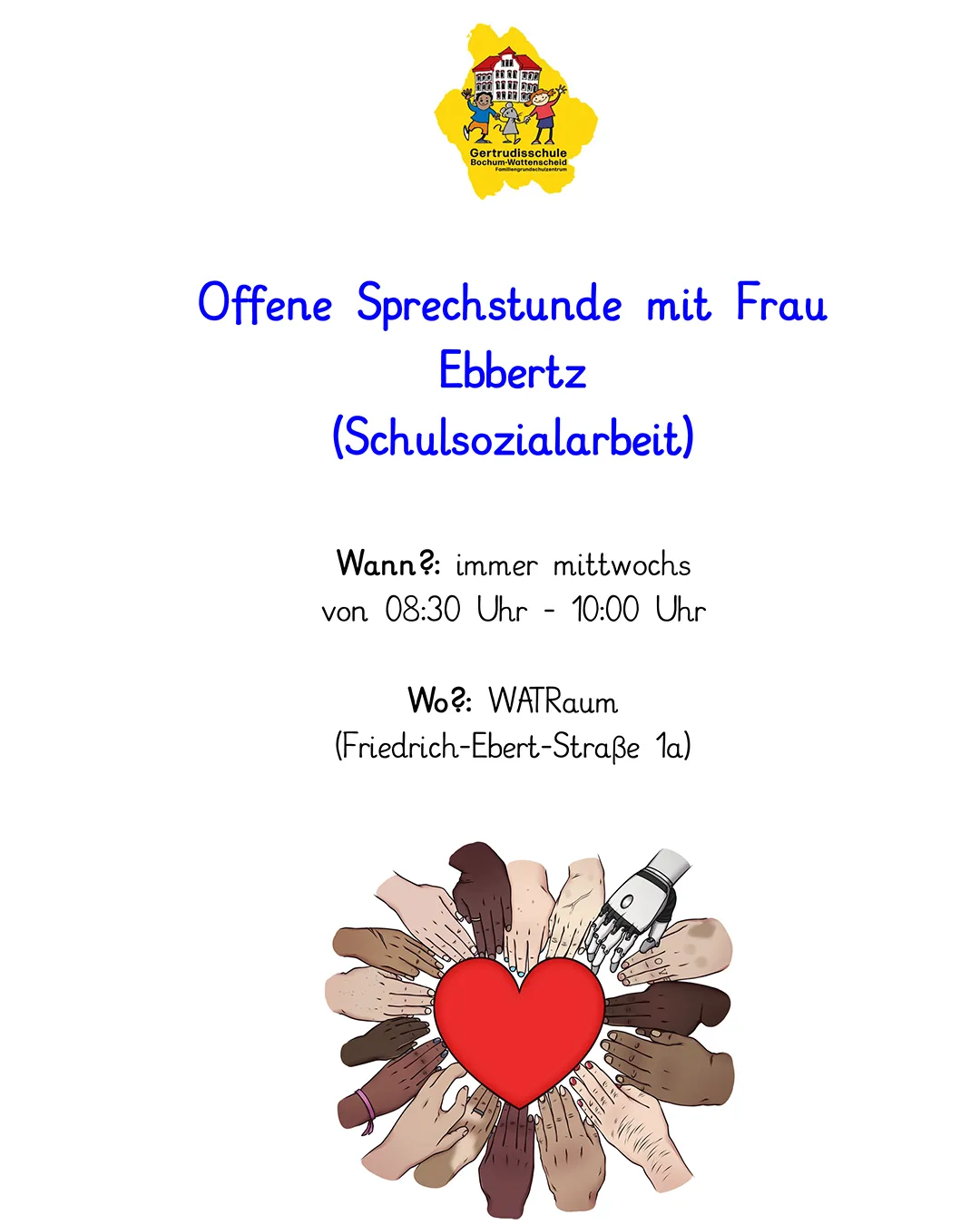 Einladung zur Sprechstunde der Sozialarbeiterin